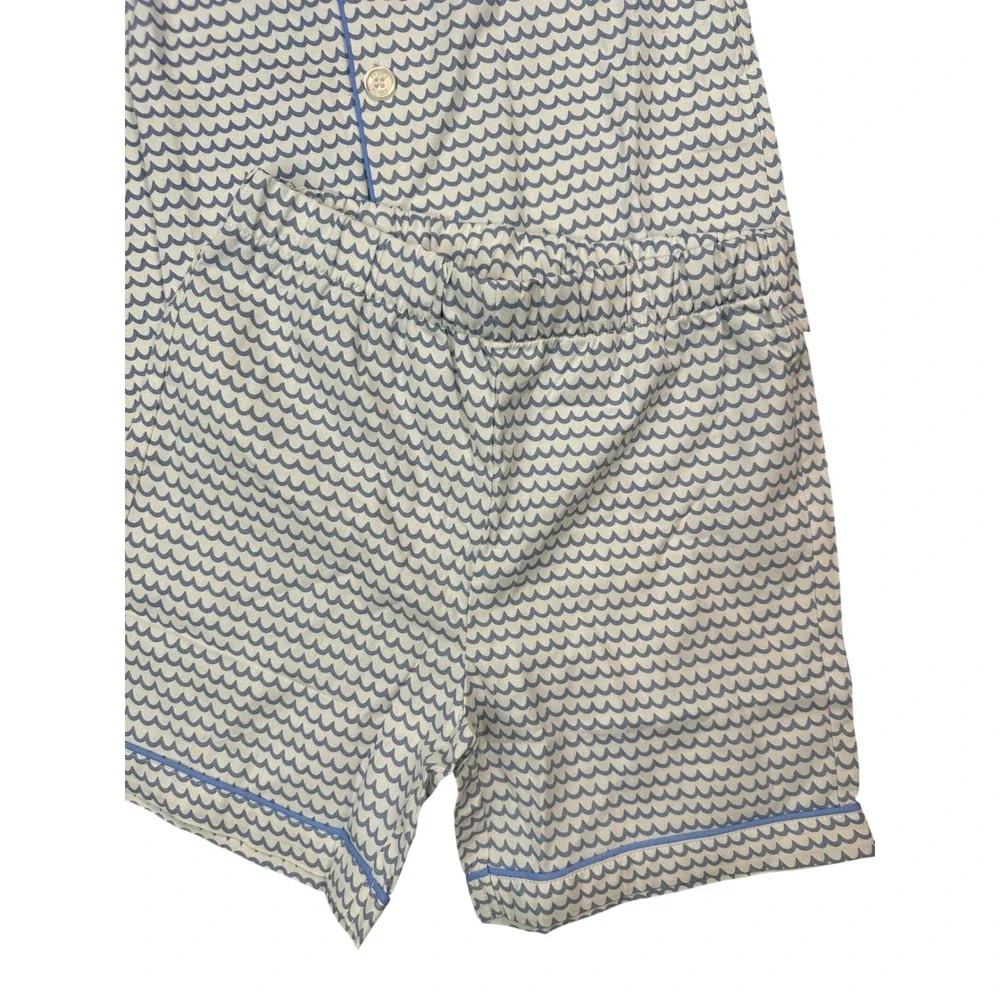Petite Plume La Mer Classic Short Set Blue Wave Pajamas Kids Size 7 SSSLM107